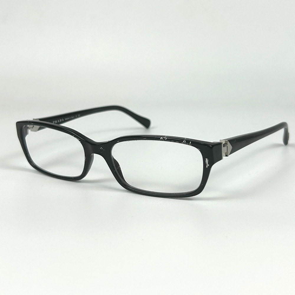 Prada VPR 07N Unisex Adults Eyeglasses Frame Black Plastic Full Rim 55-17-140 mm